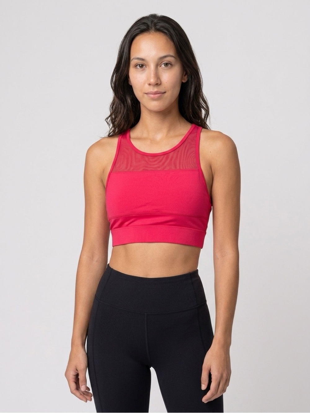 ZYIA ACTIVE RED All Star Mesh-Detail Sports Bra